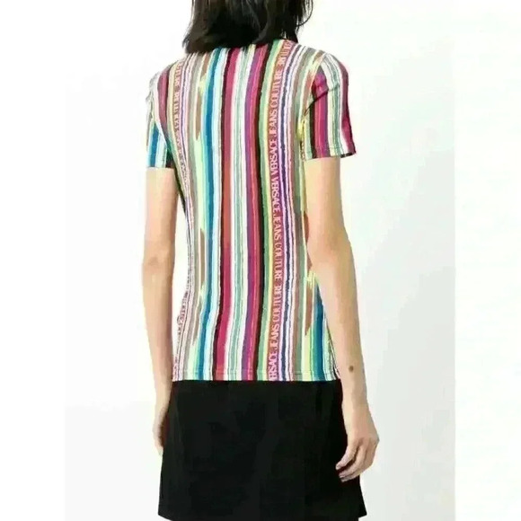 Versace Jeans Couture Pride Project Rainbow T Shirt Womens Size 6 - Picture 2 of 14